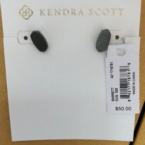 Kendra Scott Gunmetal Plated Brass Barrett Stud Earrings NWT